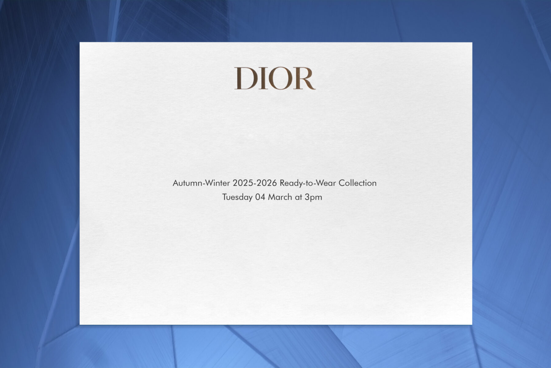 DIOR（ディオール）2025年秋冬パリ・ウィメンズコレクションをライブ配信！...