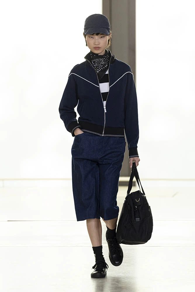 Model on the runway at the Agnes b. fashion show in Paris, Spring Summer 2027 Ready To Wear Fashion Week