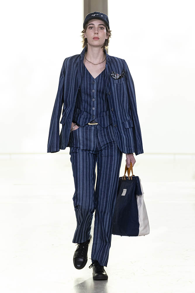 Model on the runway at the Agnes b. fashion show in Paris, Spring Summer 2027 Ready To Wear Fashion Week