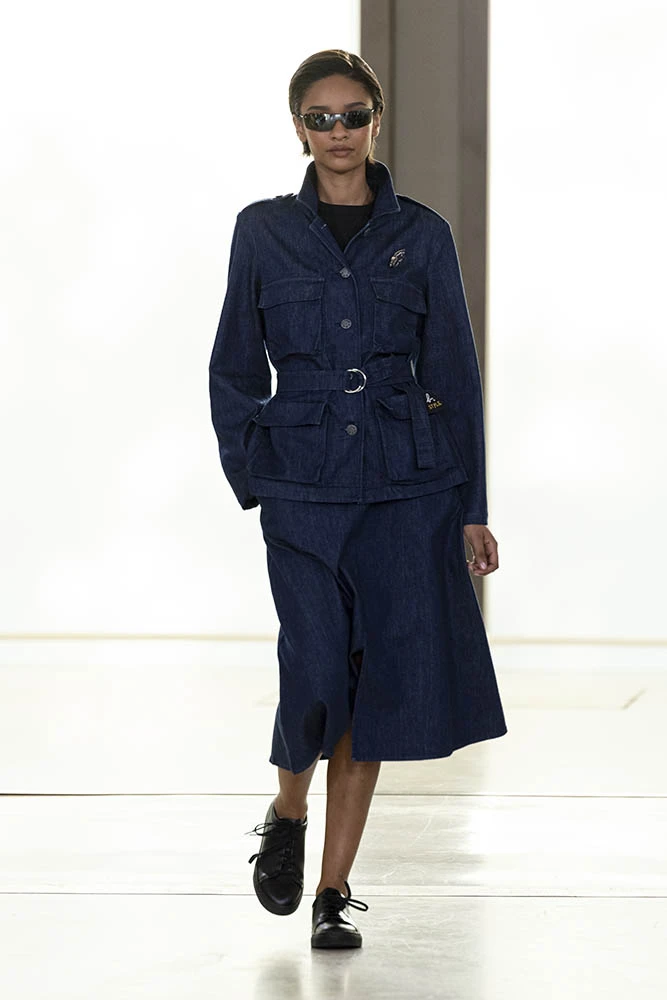 Model on the runway at the Agnes b. fashion show in Paris, Spring Summer 2027 Ready To Wear Fashion Week