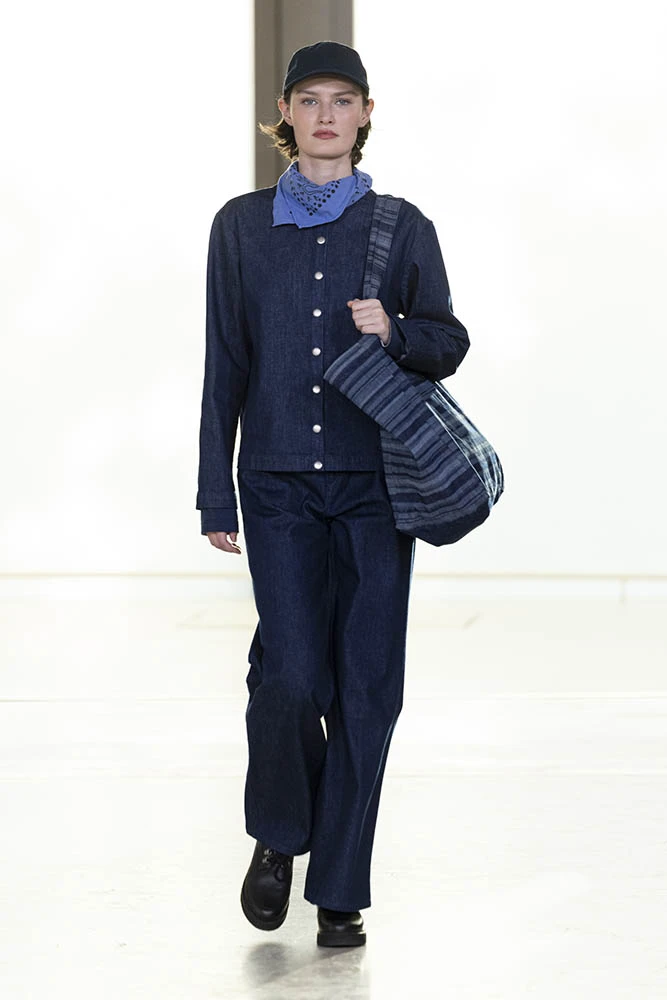 Model on the runway at the Agnes b. fashion show in Paris, Spring Summer 2027 Ready To Wear Fashion Week