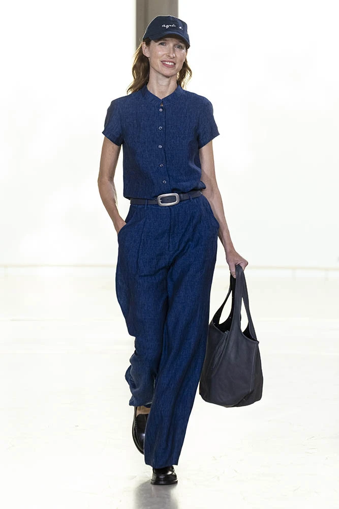 Model on the runway at the Agnes b. fashion show in Paris, Spring Summer 2027 Ready To Wear Fashion Week