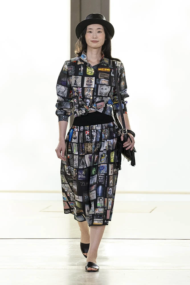 Model on the runway at the Agnes b. fashion show in Paris, Spring Summer 2027 Ready To Wear Fashion Week