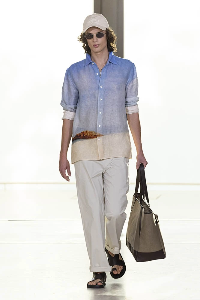 Model on the runway at the Agnes b. fashion show in Paris, Spring Summer 2027 Ready To Wear Fashion Week