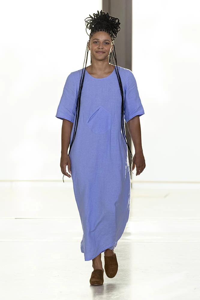 Model on the runway at the Agnes b. fashion show in Paris, Spring Summer 2027 Ready To Wear Fashion Week