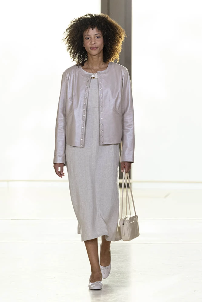 Model on the runway at the Agnes b. fashion show in Paris, Spring Summer 2027 Ready To Wear Fashion Week