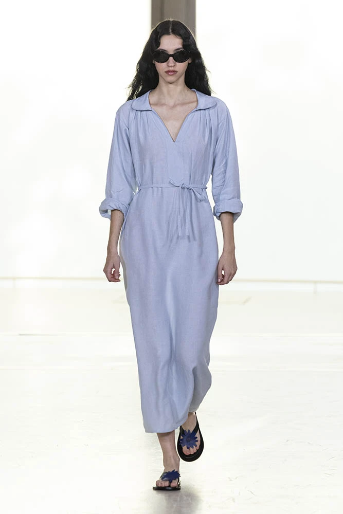 Model on the runway at the Agnes b. fashion show in Paris, Spring Summer 2027 Ready To Wear Fashion Week