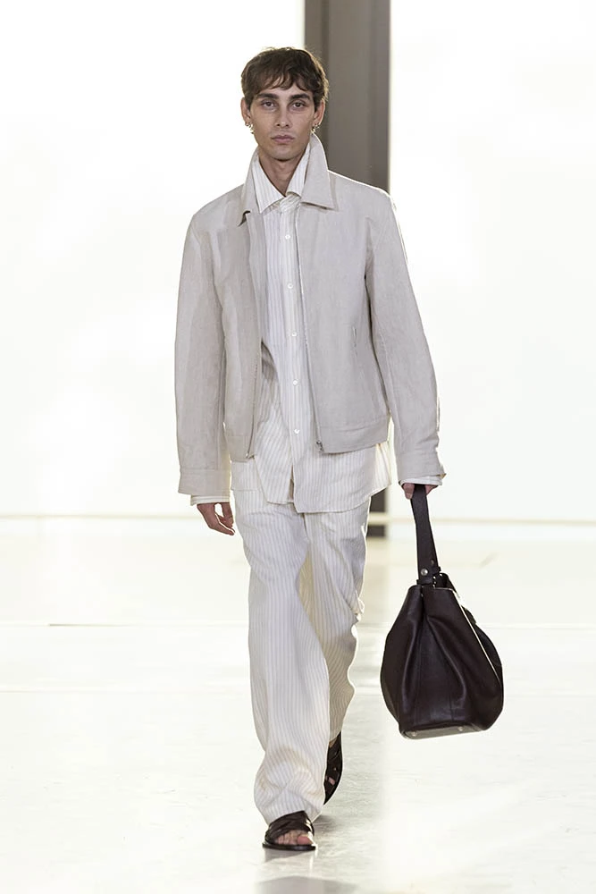 Model on the runway at the Agnes b. fashion show in Paris, Spring Summer 2027 Ready To Wear Fashion Week
