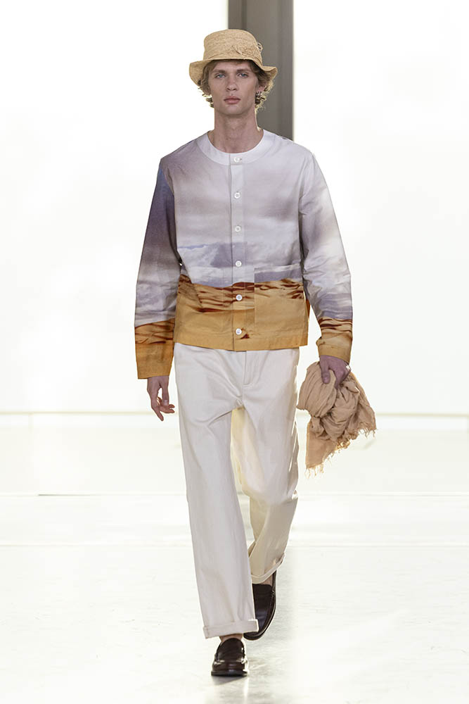 Model on the runway at the Agnes b. fashion show in Paris, Spring Summer 2027 Ready To Wear Fashion Week