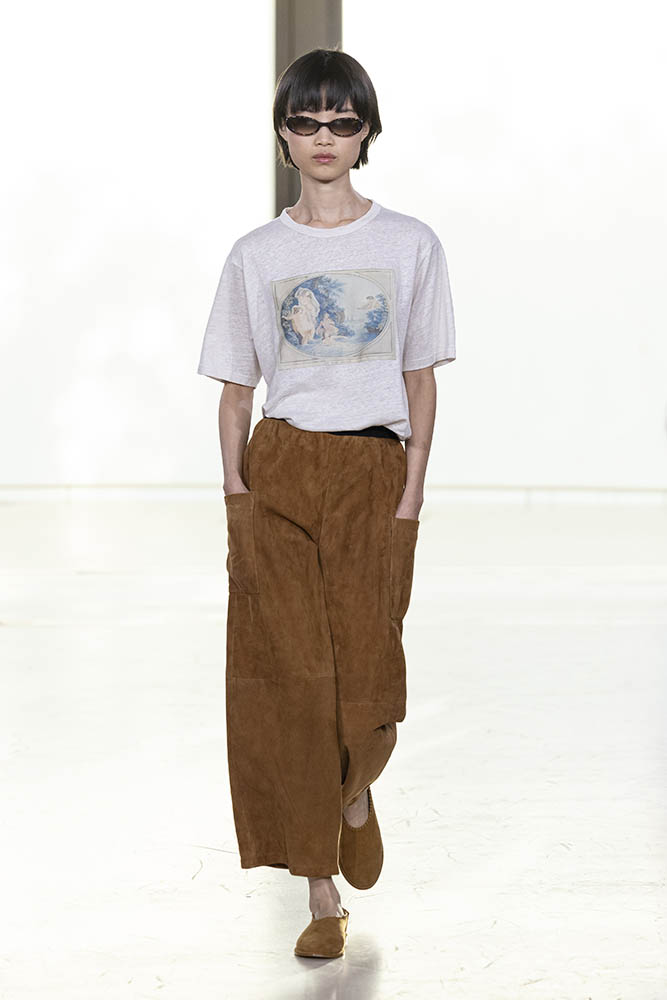 Model on the runway at the Agnes b. fashion show in Paris, Spring Summer 2027 Ready To Wear Fashion Week