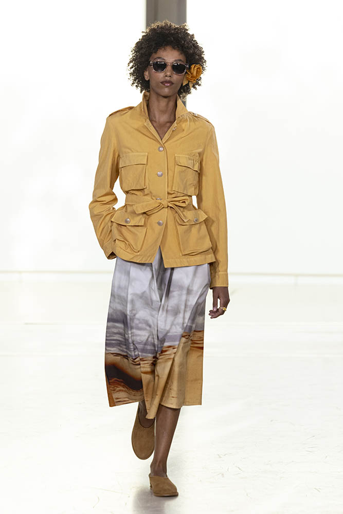 Model on the runway at the Agnes b. fashion show in Paris, Spring Summer 2027 Ready To Wear Fashion Week