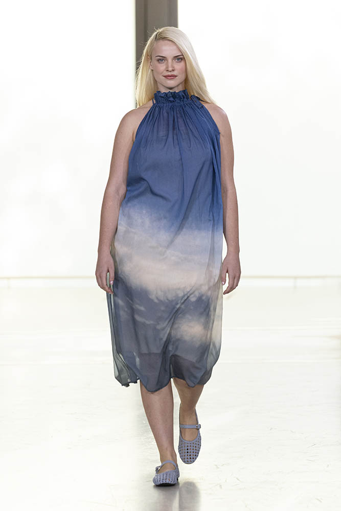 Model on the runway at the Agnes b. fashion show in Paris, Spring Summer 2027 Ready To Wear Fashion Week
