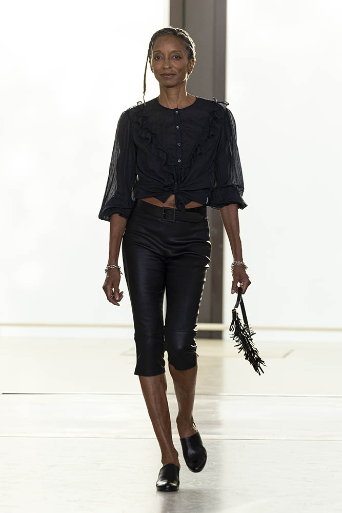 Model on the runway at the Agnes b. fashion show in Paris, Spring Summer 2027 Ready To Wear Fashion Week