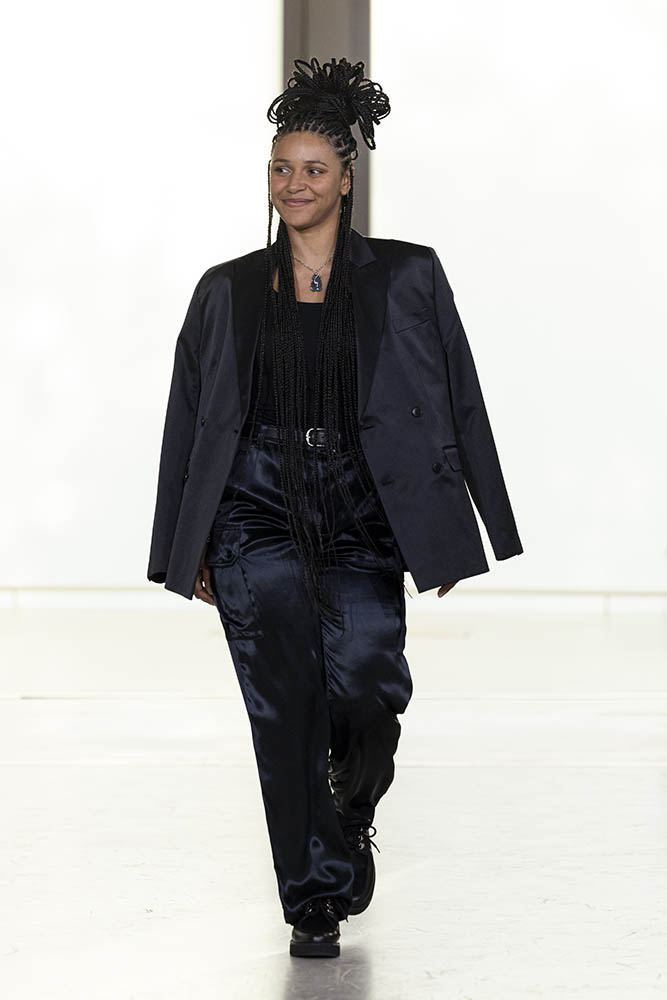 Model on the runway at the Agnes b. fashion show in Paris, Spring Summer 2027 Ready To Wear Fashion Week