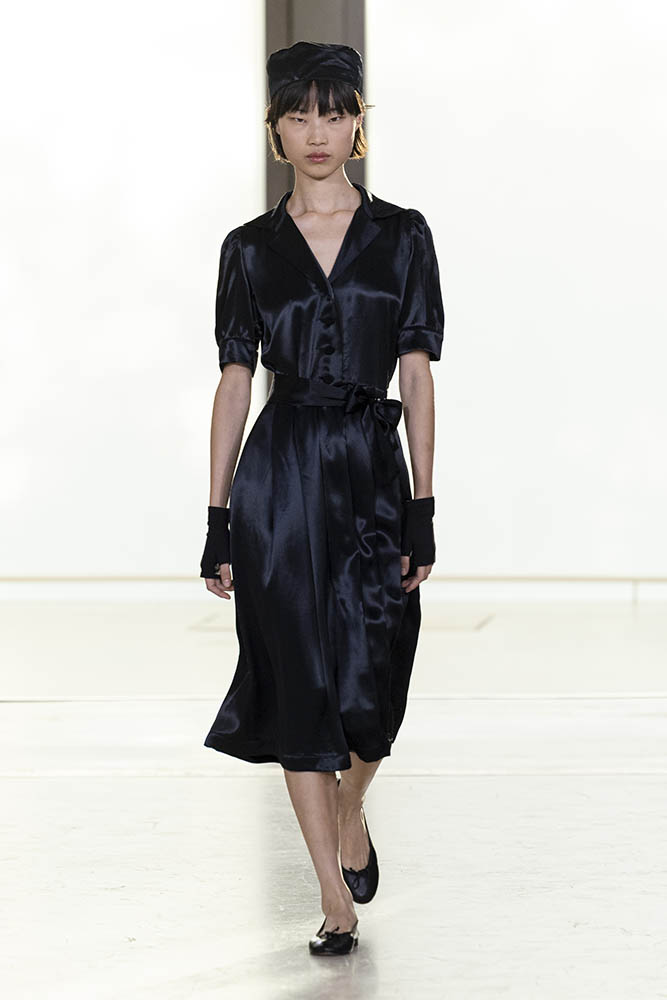 Model on the runway at the Agnes b. fashion show in Paris, Spring Summer 2027 Ready To Wear Fashion Week