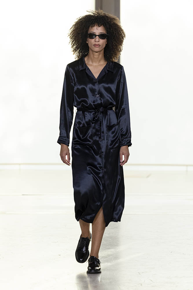 Model on the runway at the Agnes b. fashion show in Paris, Spring Summer 2027 Ready To Wear Fashion Week
