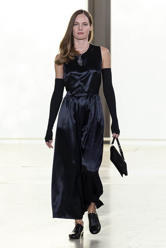 Model on the runway at the Agnes b. fashion show in Paris, Spring Summer 2027 Ready To Wear Fashion Week