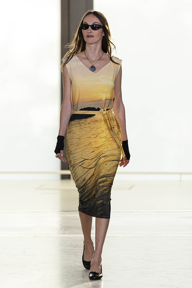 Model on the runway at the Agnes b. fashion show in Paris, Spring Summer 2027 Ready To Wear Fashion Week