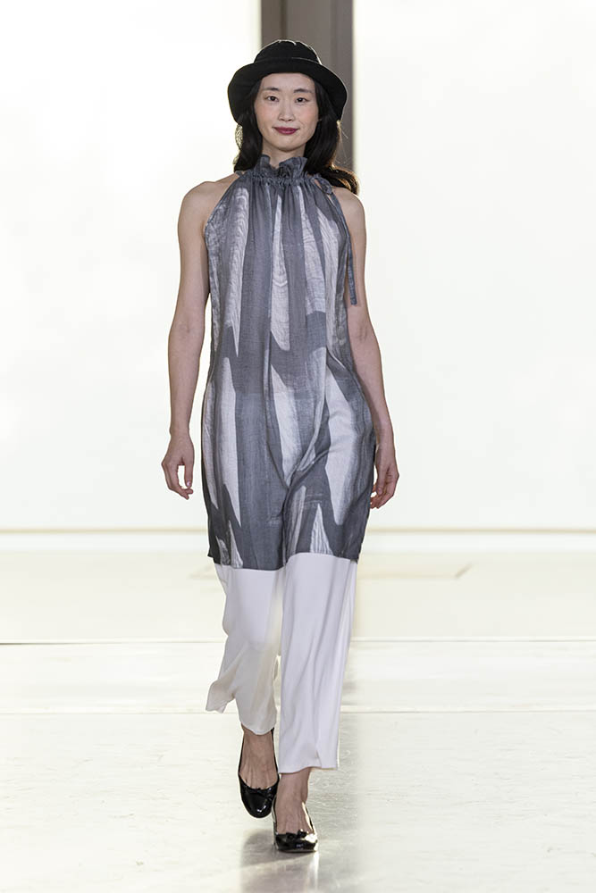 Model on the runway at the Agnes b. fashion show in Paris, Spring Summer 2027 Ready To Wear Fashion Week